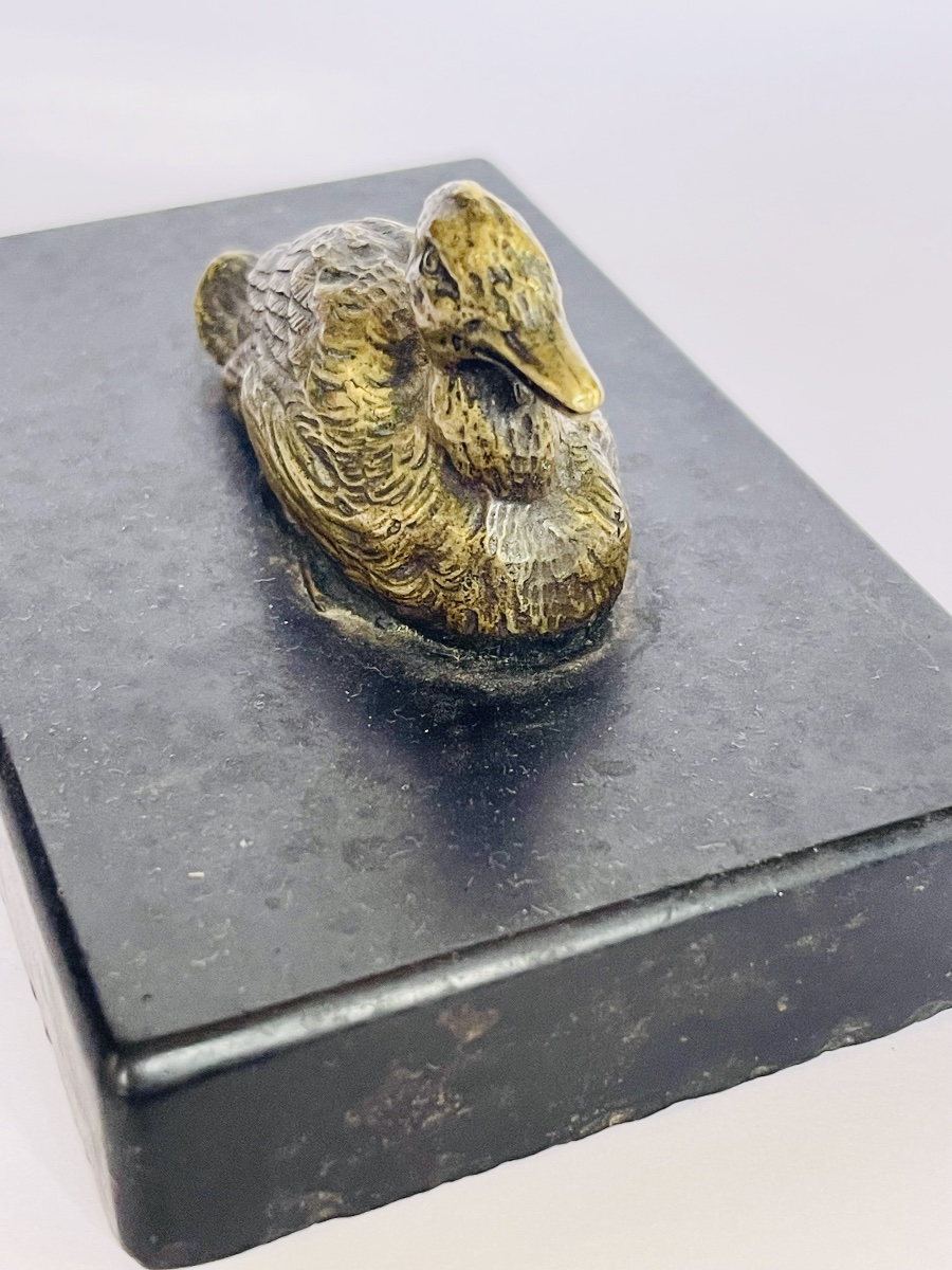 Bronze Duck Paperweight -photo-3